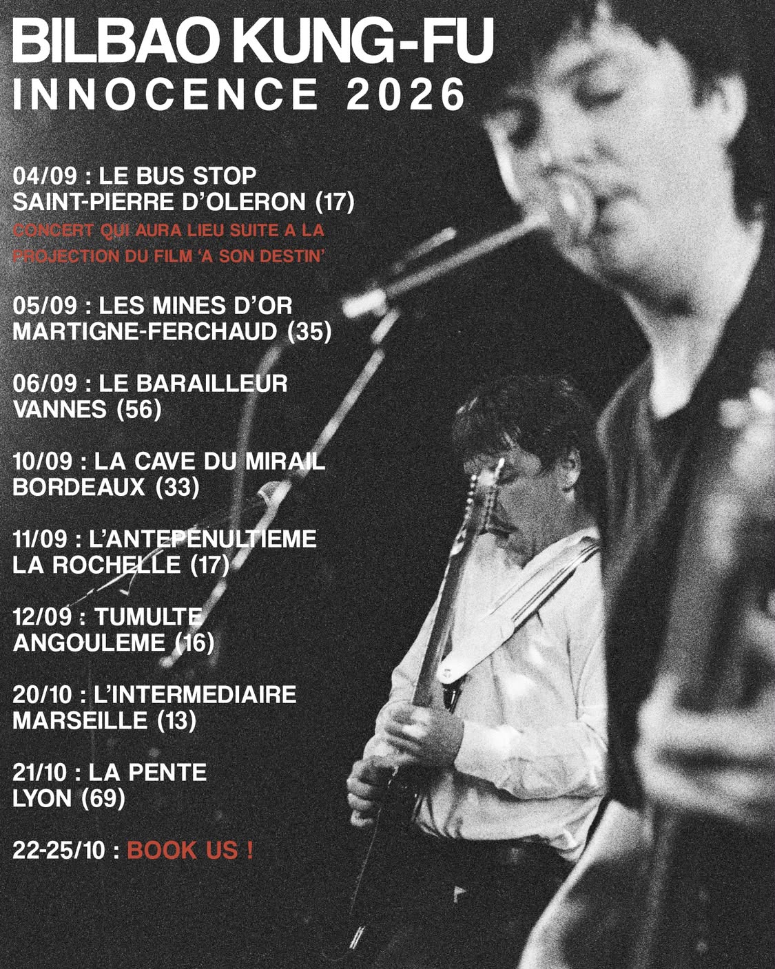 Affiche du concert Bilbao Kung-Fu